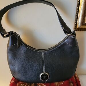 Dooney & Bourke Vintage Black Pebble Leather Hobo.